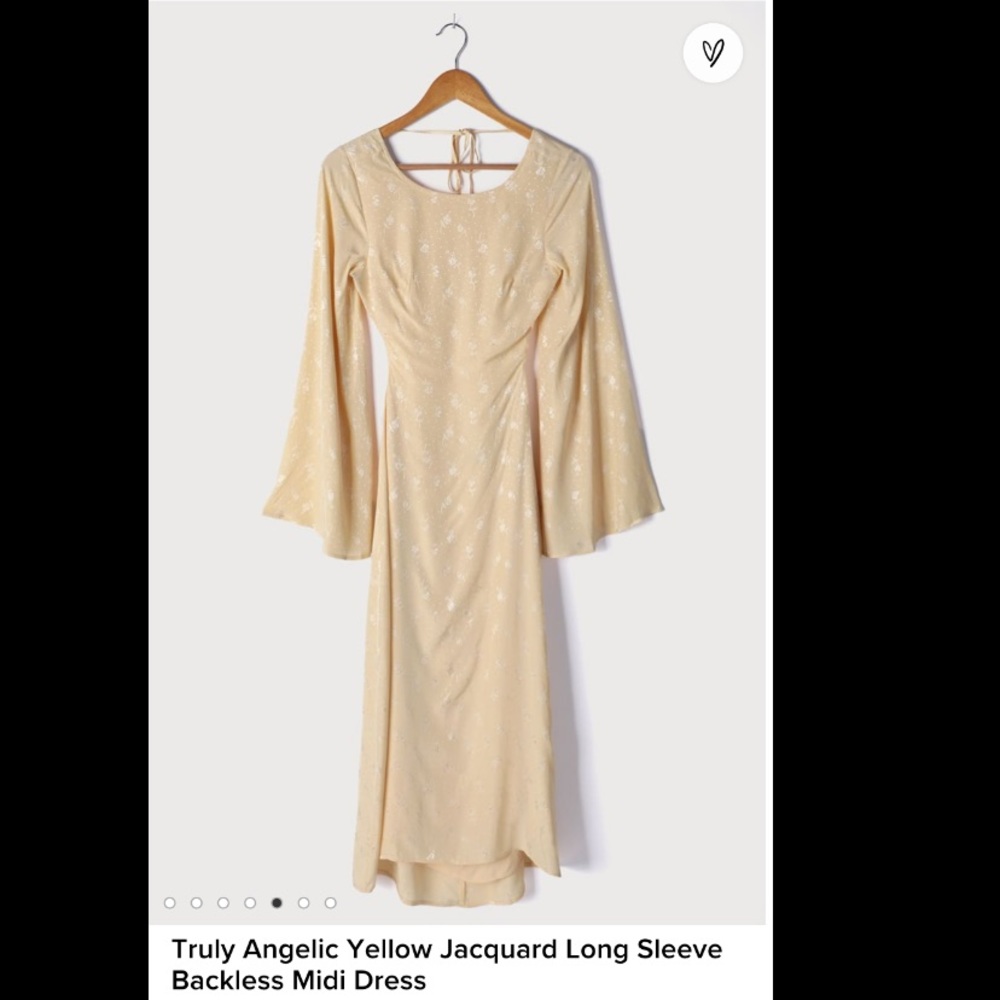 Lulus Jacquard Long Sleeve Backless Dress